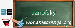 WordMeaning blackboard for panofsky